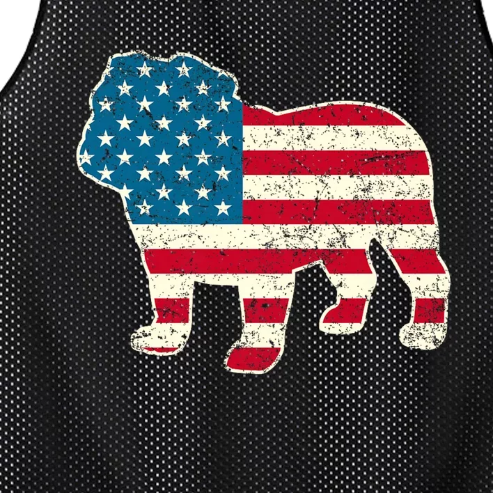 English Bulldog 4th Of July Dog American Flag Usa Mesh Reversible Basketball Jersey Tank