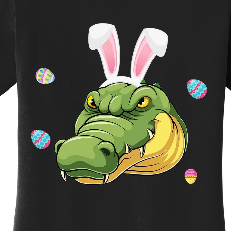 Easter Bunny Alligator Cute Face Sunglasses Hunting Eggs Women's T-Shirt