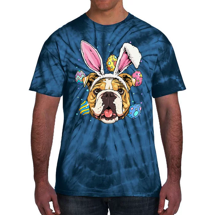 Easter Bunny American Bulldog Dog Women Tie-Dye T-Shirt