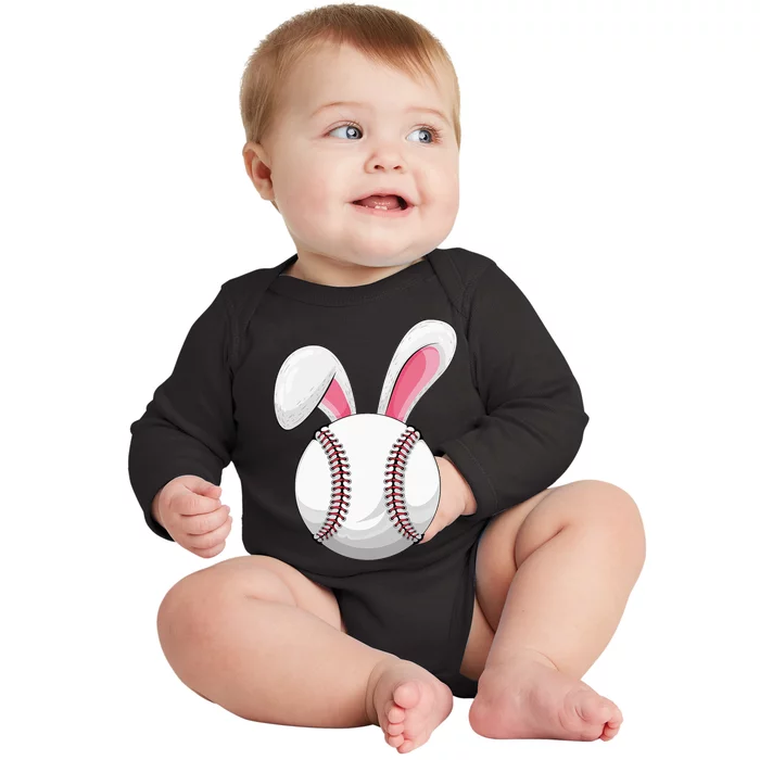 Easter Baseball Ball Easter Day Spring Easter Baby Long Sleeve Bodysuit