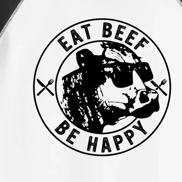 Eat Beef Be Happy Funny Heifer Cow Farmer Toddler Fine Jersey T-Shirt