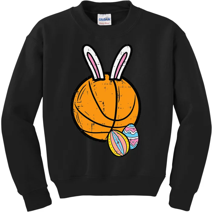 Easter Basketball Bunny Rabbit Sports Kids Sweatshirt