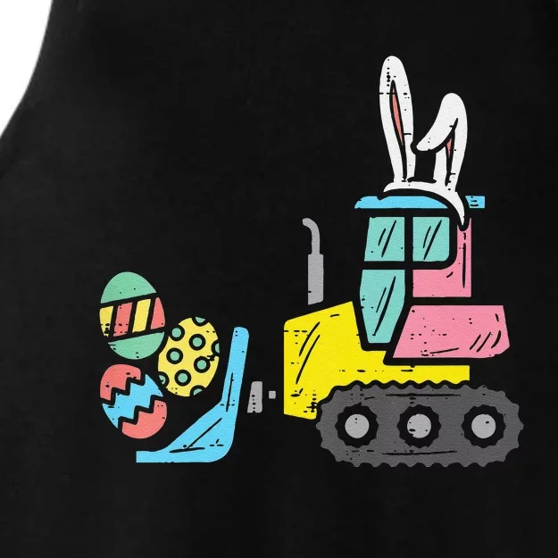 Easter Bulldozer Bunny Eggs Cute Truck Ladies Tri-Blend Wicking Tank