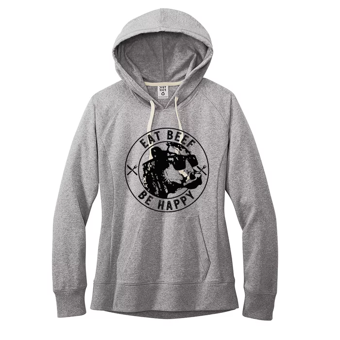 Eat Beef Be Happy Funny Heifer Cow Farmer Women's Fleece Hoodie