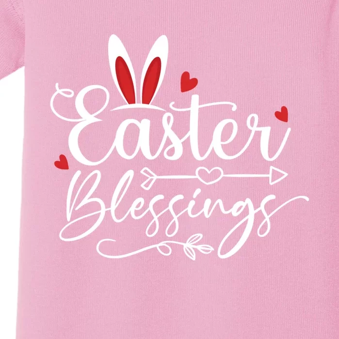 Easter Blessings Bunny Ears Resurrection Day Sunday Hearts Gift Baby Bodysuit