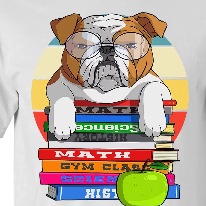 English Bulldog Back To School Book Worm Dog Tall T-Shirt