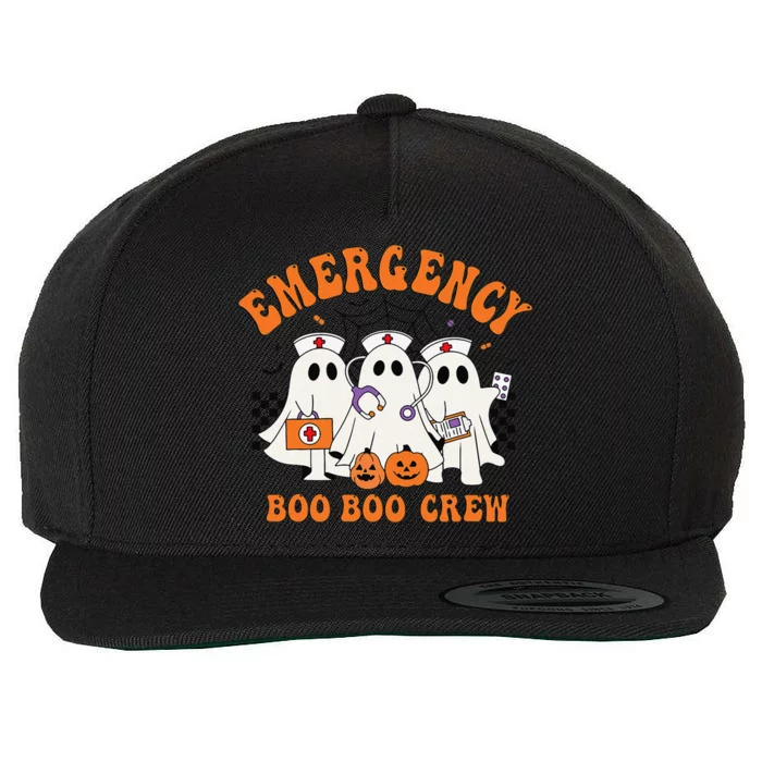 Emergency Boo Boo Crew Halloween Ghost Nurse Wool Snapback Cap