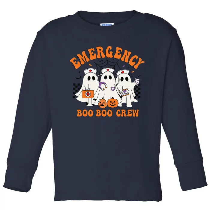 Emergency Boo Boo Crew Halloween Ghost Nurse Toddler Long Sleeve Shirt