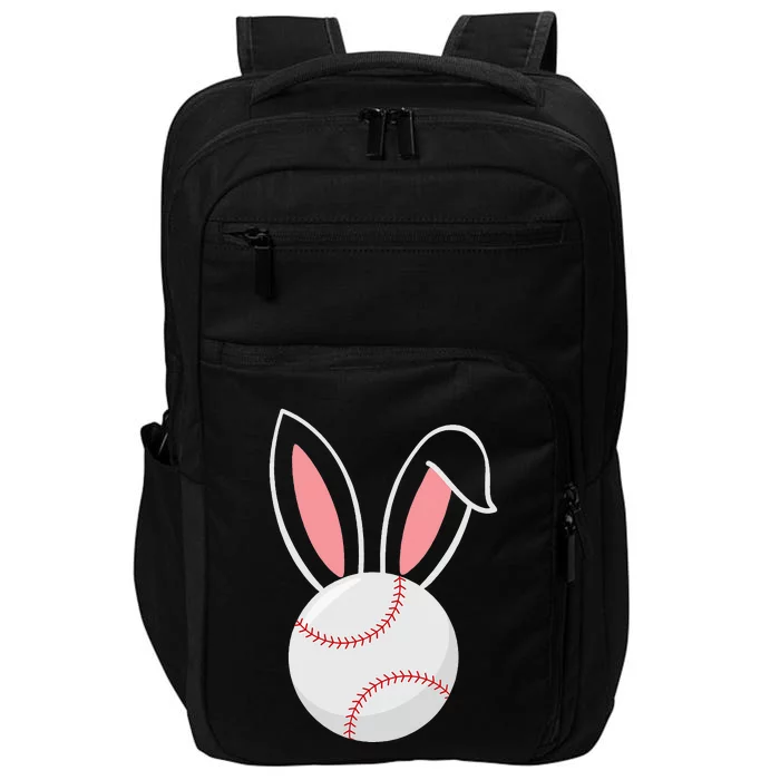 Easter Baseball Bunny Ears Funny Baseball Fan Easter Bunny Impact Tech Backpack