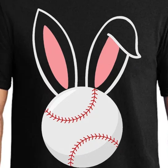 Easter Baseball Bunny Ears Funny Baseball Fan Easter Bunny Pajama Set