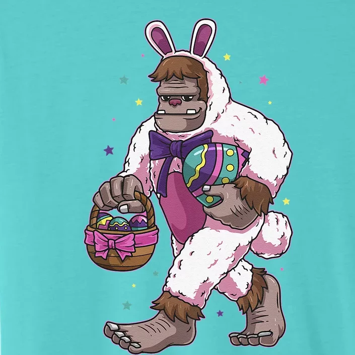 Easter Bunny Bigfoot Sasquatch Easter Egg Basket Gift ChromaSoft Performance T-Shirt