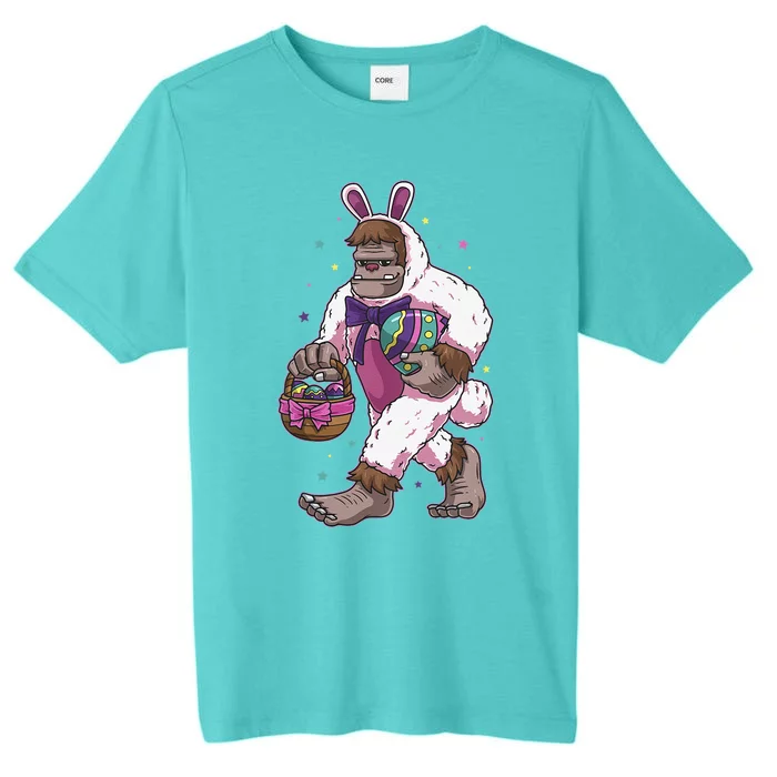 Easter Bunny Bigfoot Sasquatch Easter Egg Basket Gift ChromaSoft Performance T-Shirt