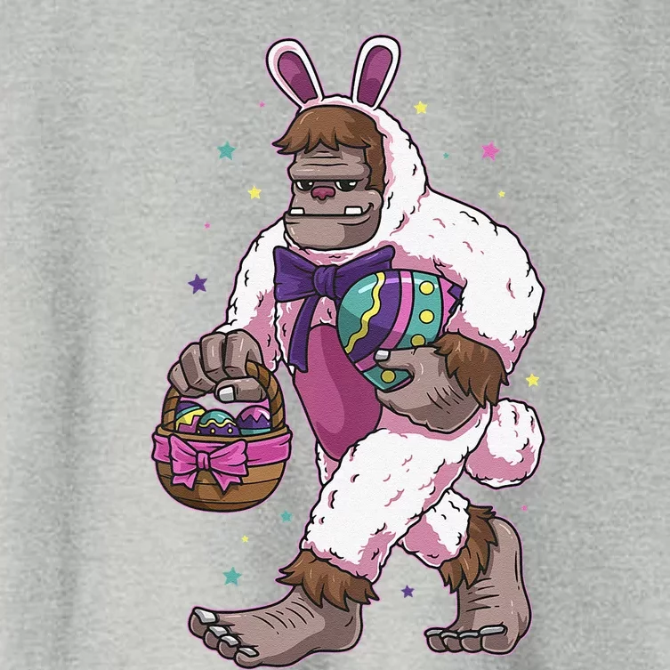 Easter Bunny Bigfoot Sasquatch Easter Egg Basket Gift Women's Crop Top Tee