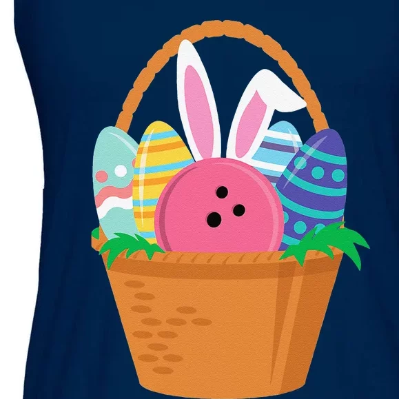 Easter Bunny Bowling Game Egg Basket Ladies Essential Flowy Tank