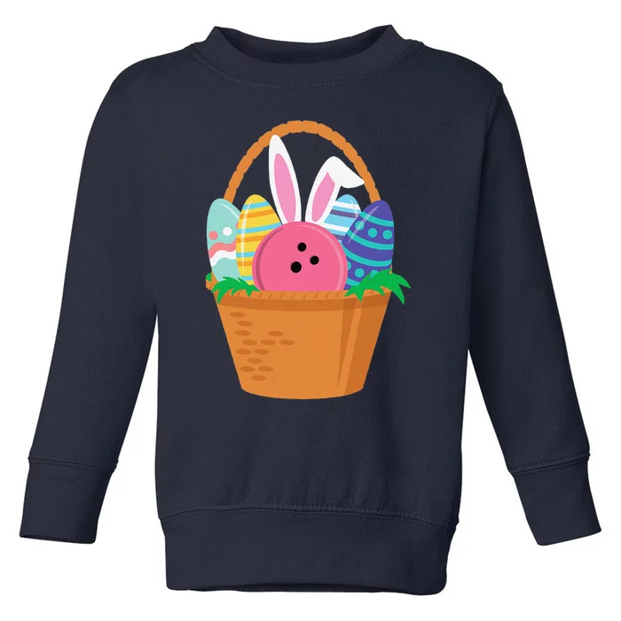 Easter Bunny Bowling Game Egg Basket Toddler Sweatshirt