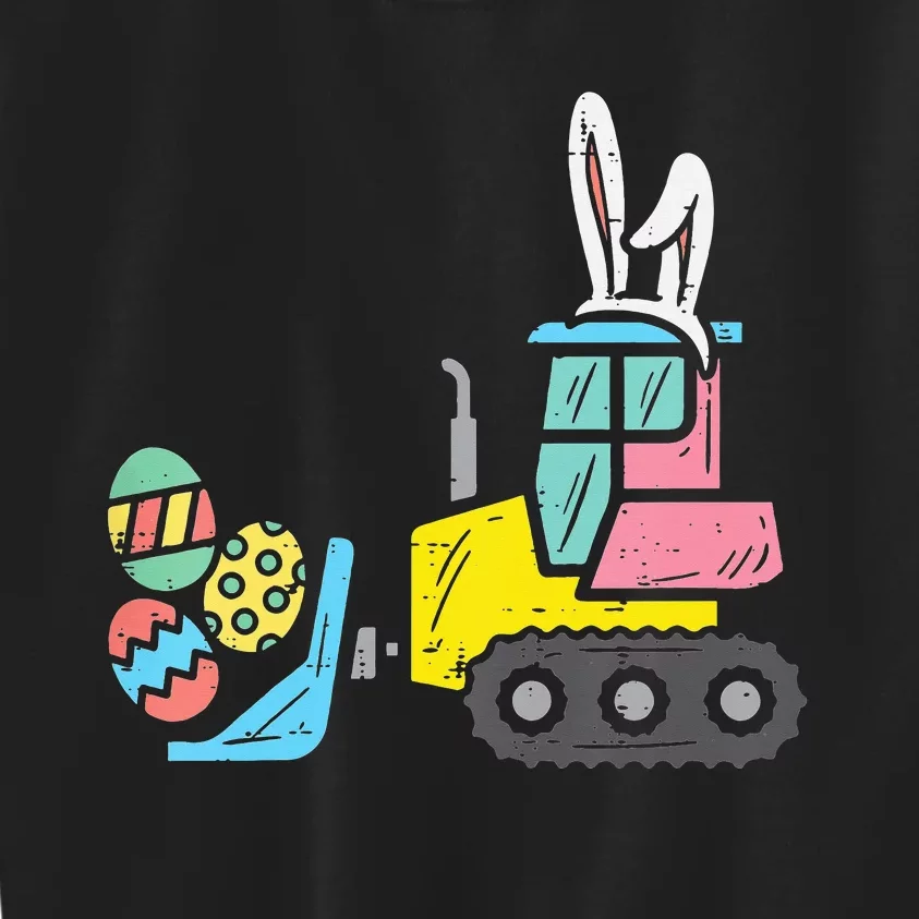 Easter Bulldozer Bunny Eggs Cute Truck Kids Sweatshirt