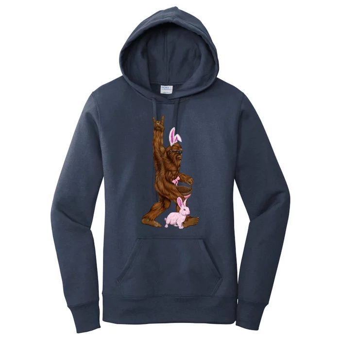 Easter Bigfoot Bunny In A Basket Is Funny For Sunday Women's Pullover Hoodie