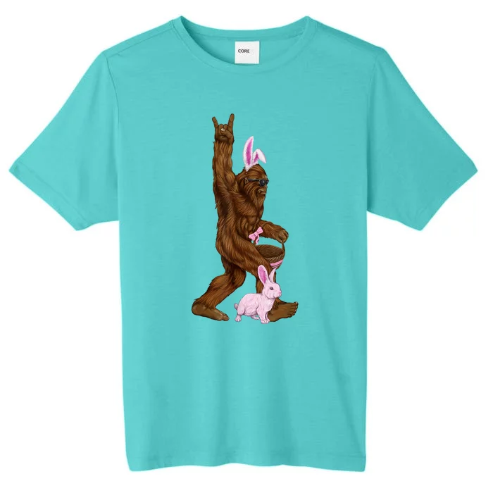 Easter Bigfoot Bunny In A Basket Is Funny For Sunday ChromaSoft Performance T-Shirt