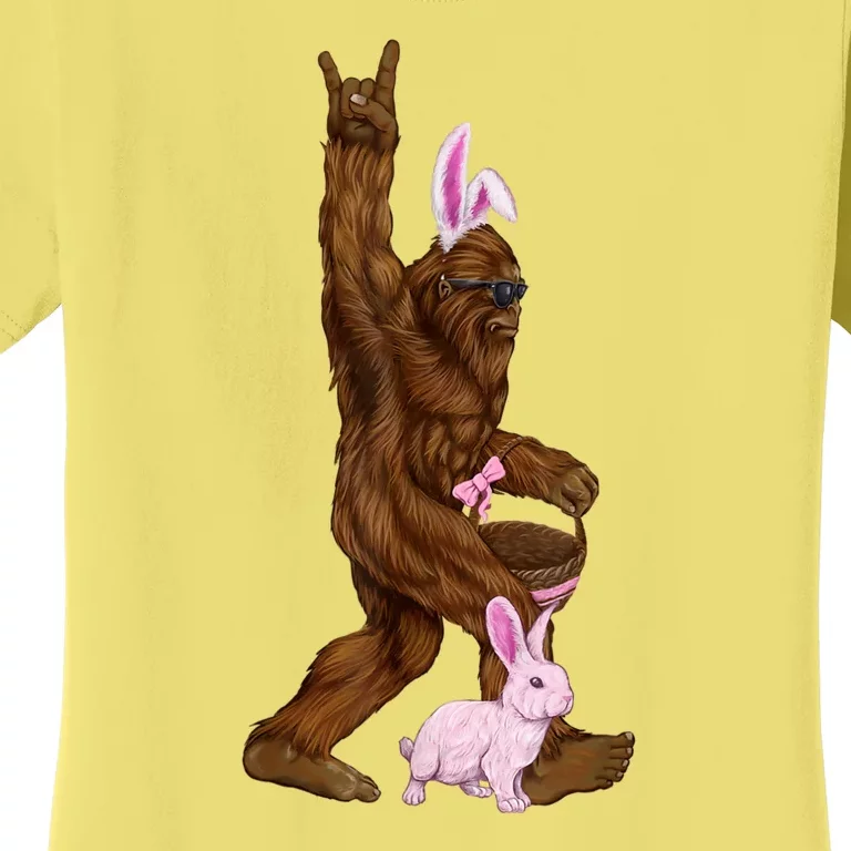 Easter Bigfoot Bunny In A Basket Is Funny For Sunday Women's T-Shirt