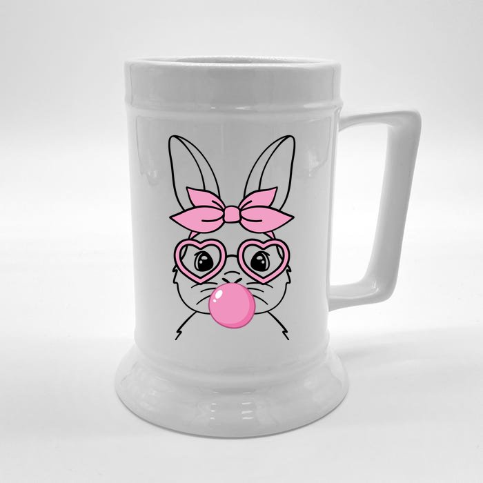 Easter Bunny Bubble Gum Cute Front & Back Beer Stein