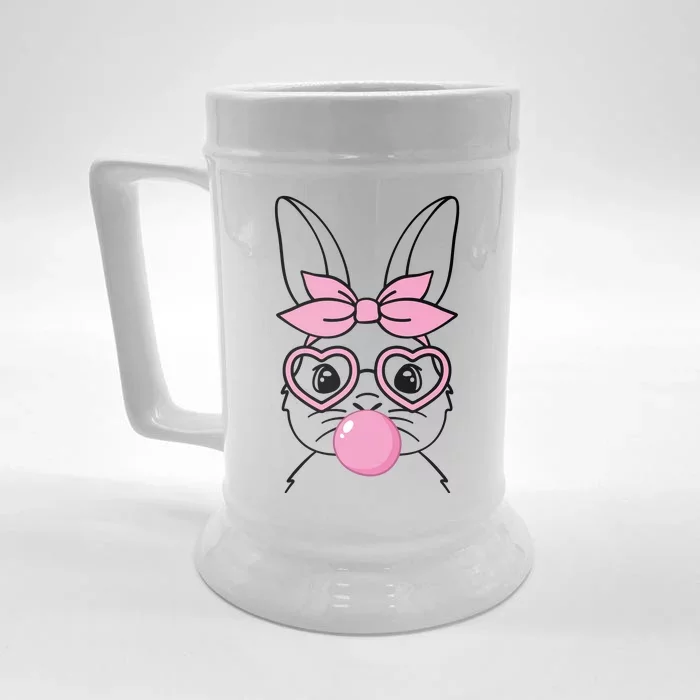 Easter Bunny Bubble Gum Cute Front & Back Beer Stein