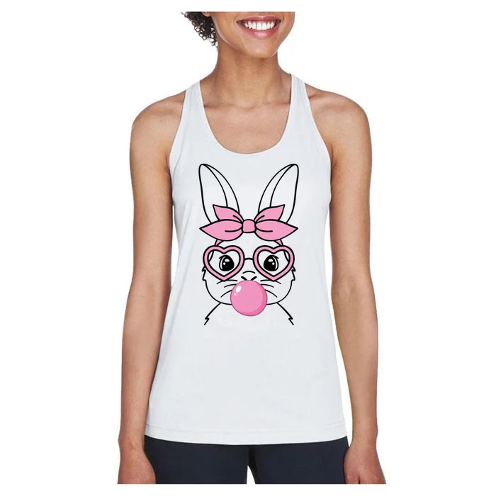 Easter Bunny Bubble Gum Cute Women's Racerback Tank