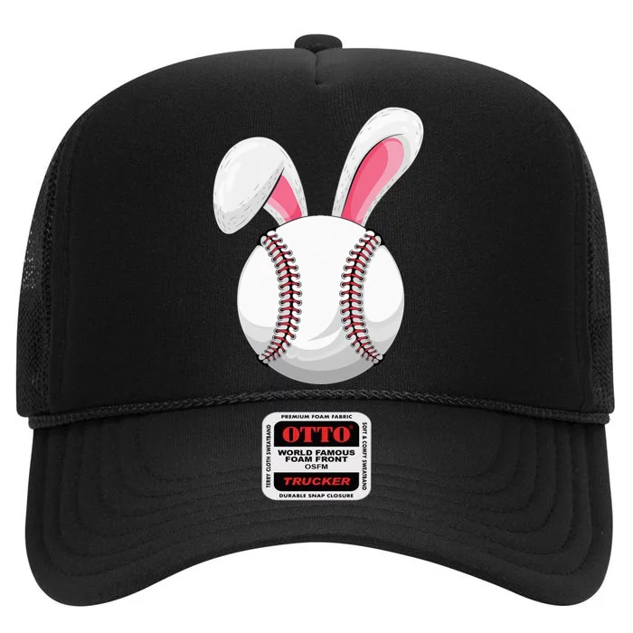 Easter Baseball Ball Easter Day Funny Spring Easter Bunny High Crown Mesh Trucker Hat