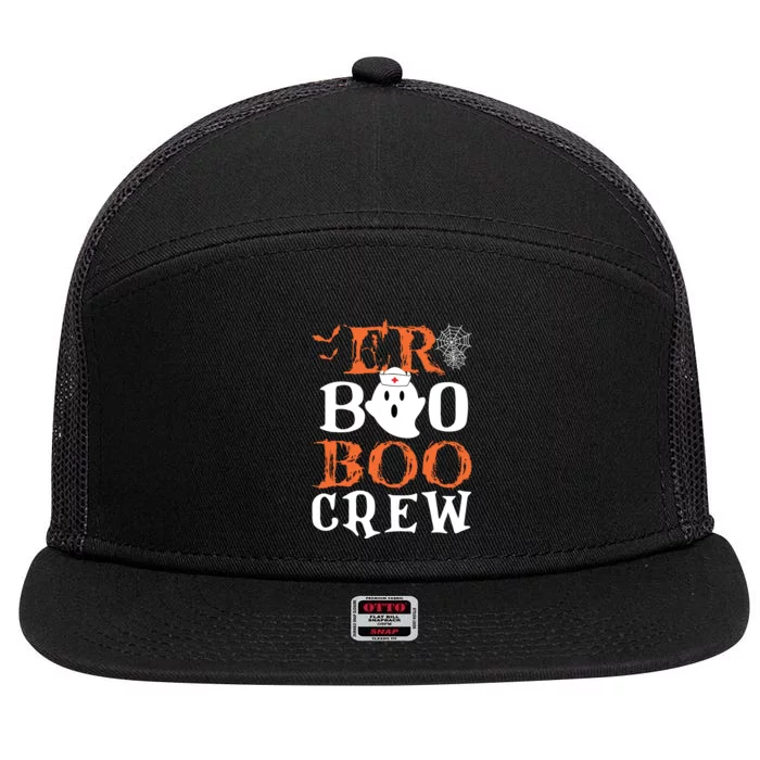 Er Boo Boo Crew Cute Ghost Nurse Halloween Costume Nursing 7 Panel Mesh Trucker Snapback Hat