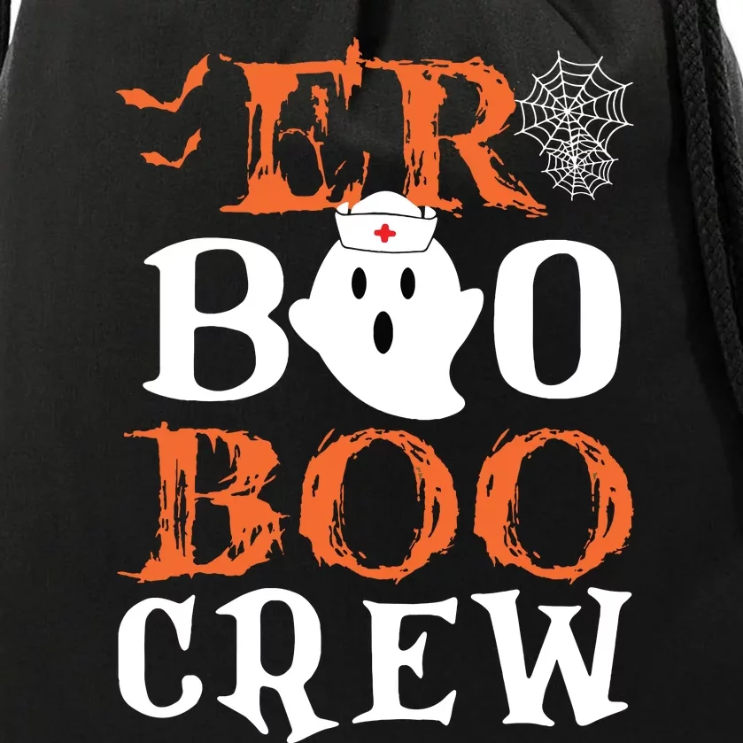 Er Boo Boo Crew Cute Ghost Nurse Halloween Costume Nursing Drawstring Bag