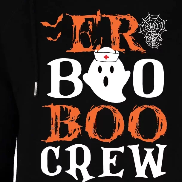 Er Boo Boo Crew Cute Ghost Nurse Halloween Costume Nursing Womens Funnel Neck Pullover Hood