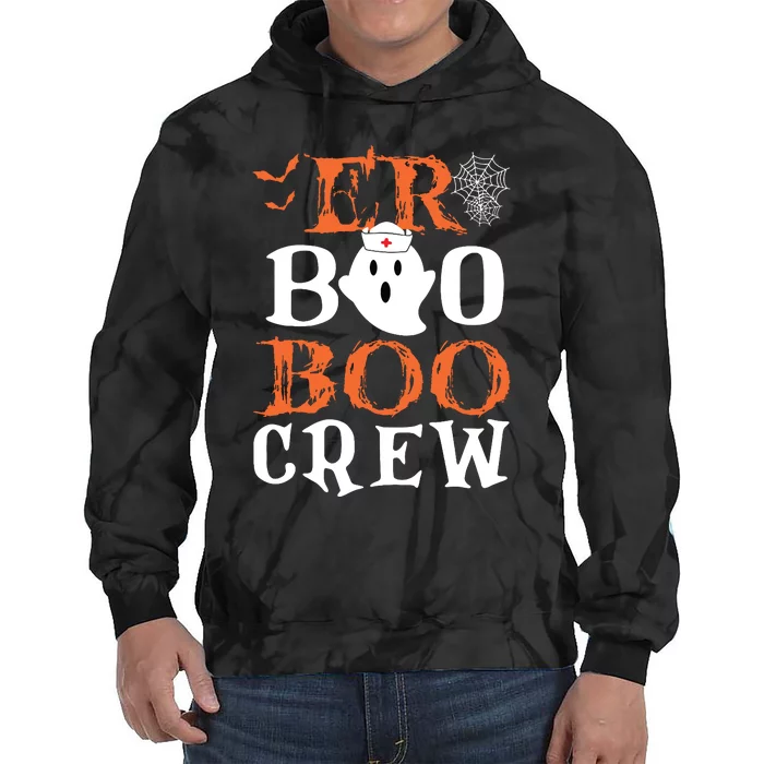 Er Boo Boo Crew Cute Ghost Nurse Halloween Costume Nursing Tie Dye Hoodie