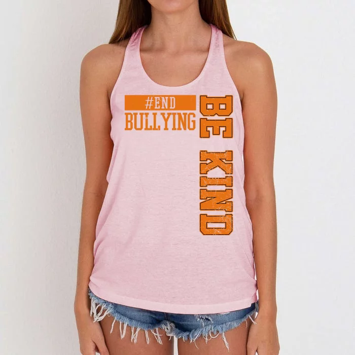 End Bullying Be Kind Awareness Women's Knotted Racerback Tank