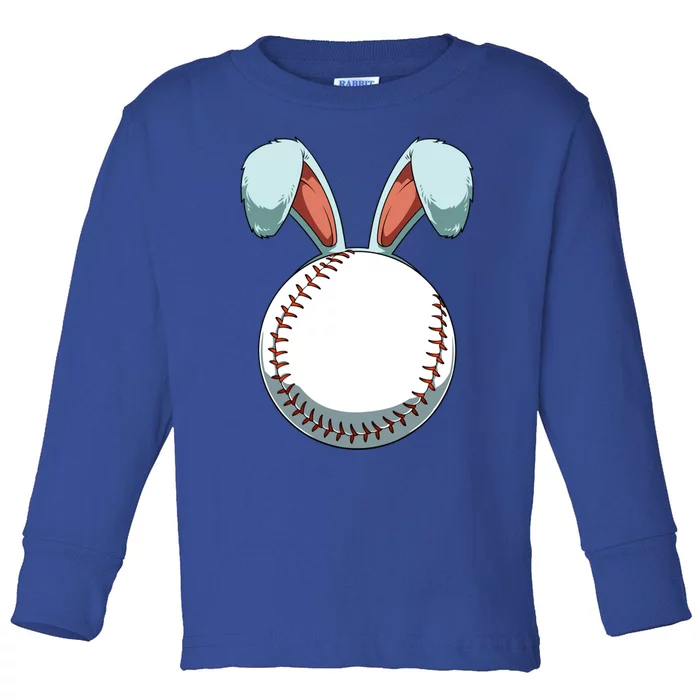 Easter Baseball Ball Easter Day Funny Easter Bunny Baseball Great Gift Toddler Long Sleeve Shirt