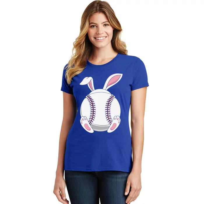 Easter Baseball Ball Easter Day Funny Easter Bunny Baseball Gift Women's T-Shirt