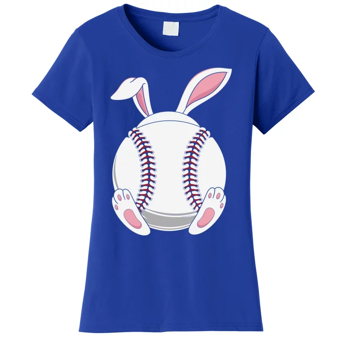 Easter Baseball Ball Easter Day Funny Easter Bunny Baseball Gift Women's T-Shirt