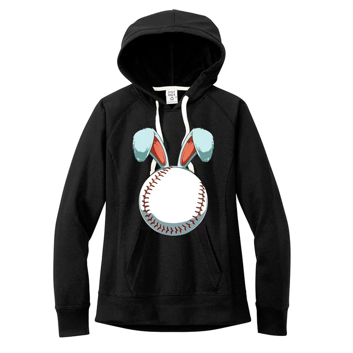 Easter Baseball Ball Easter Day Funny Easter Bunny Baseball Gift Women's Fleece Hoodie