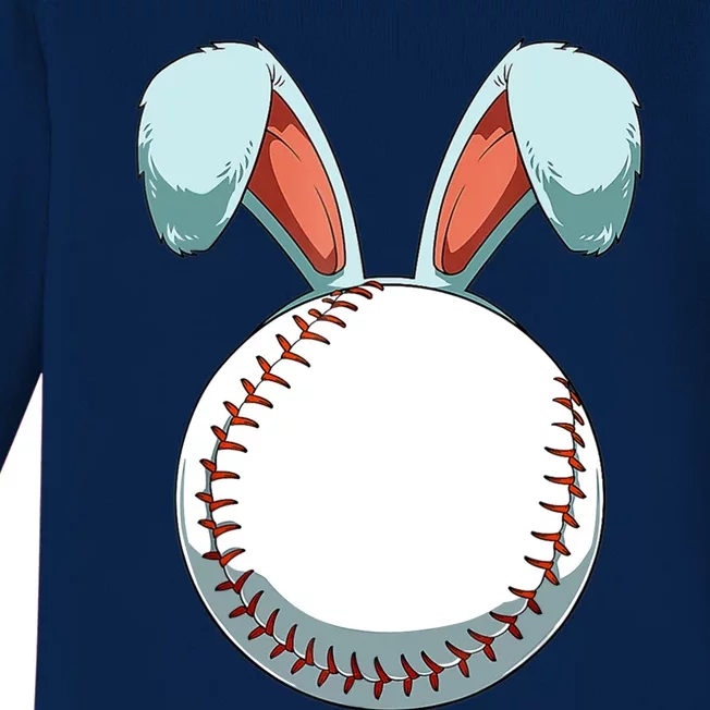 Easter Baseball Ball Easter Day Funny Easter Bunny Baseball Gift Baby Long Sleeve Bodysuit