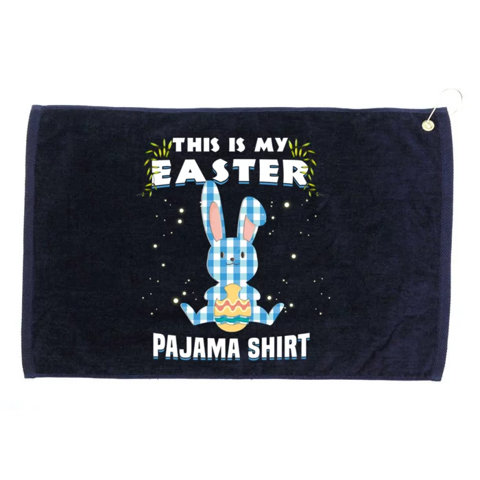 Easter Bunny Blue Plaid This Is My Easter Pajama Gift Grommeted Golf Towel