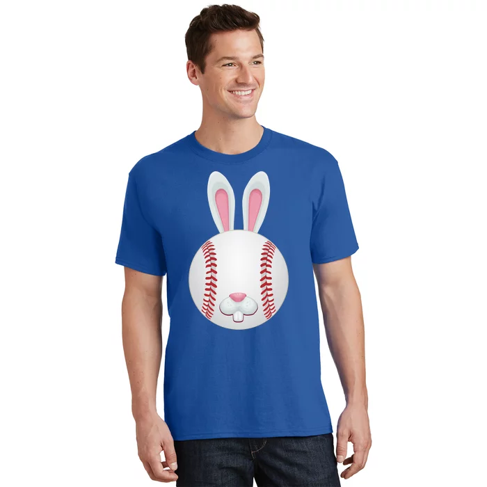 Easter Baseball Ball Egg Bunny Ears Funny Player Gift T-Shirt