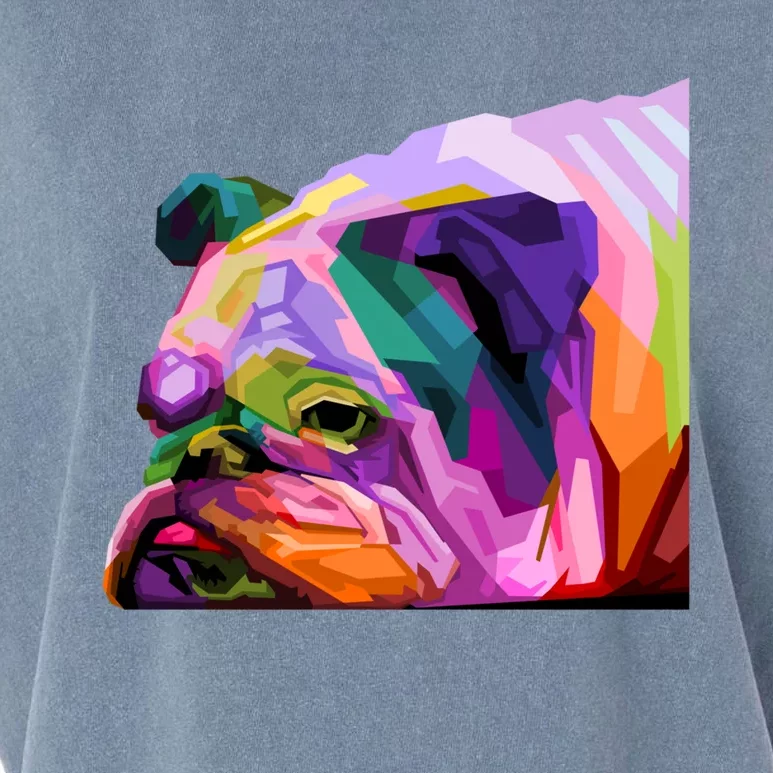 English British Bulldog Pop Art Portrait For Dog Owners Great Gift Garment-Dyed Women's Muscle Tee