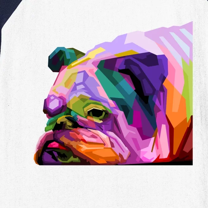 English British Bulldog Pop Art Portrait For Dog Owners Great Gift Baseball Sleeve Shirt