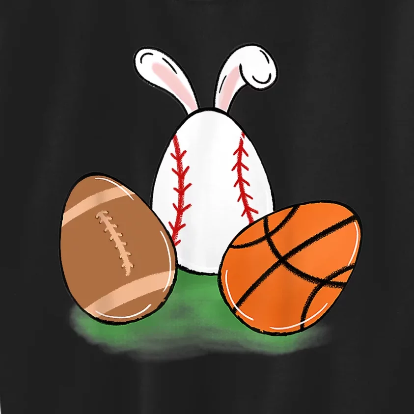 Easter Baseball Basketball Football Bunnies Rabbit Kids Sweatshirt