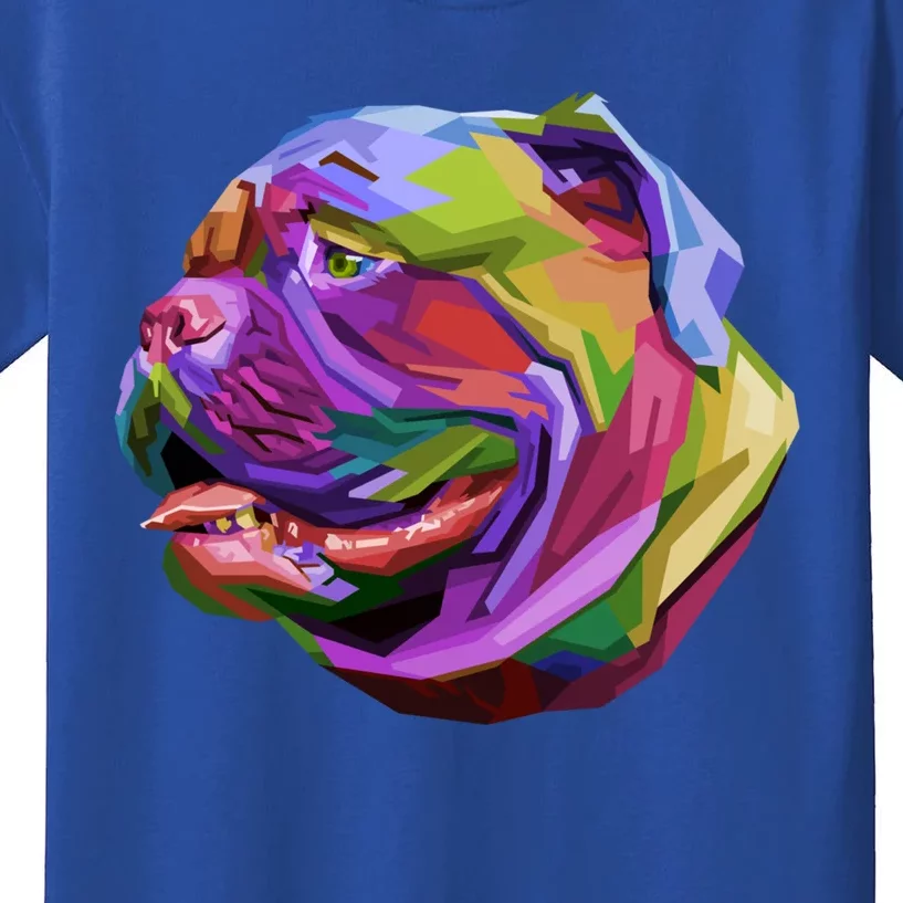 English British Bulldog Pop Art Portrait For Dog Owners Funny Gift Kids T-Shirt