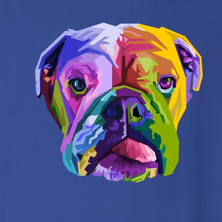 English British Bulldog Pop Art Portrait For Dog Owners Cool Gift Toddler Long Sleeve Shirt