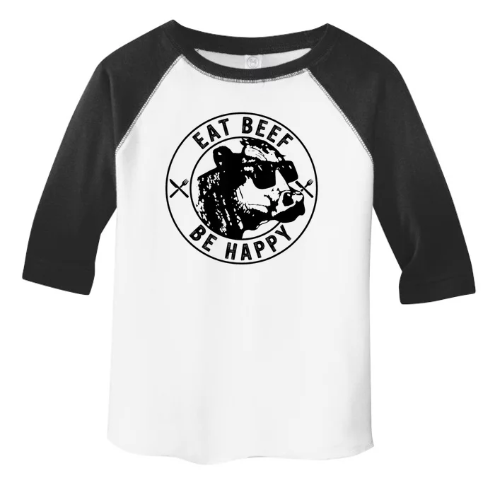 Eat Beef Be Happy Funny Gift Toddler Fine Jersey T-Shirt