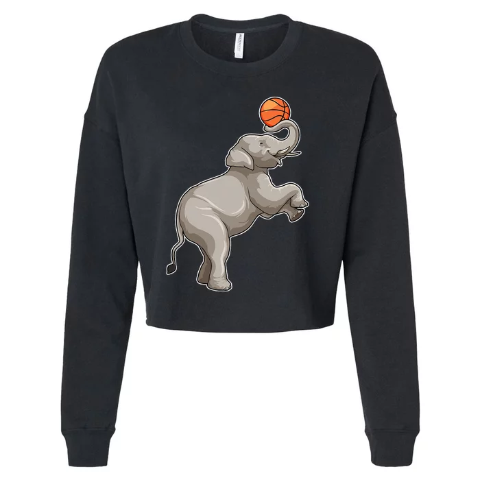 Elephant Basketball Basketball Player Sports Cropped Pullover Crew