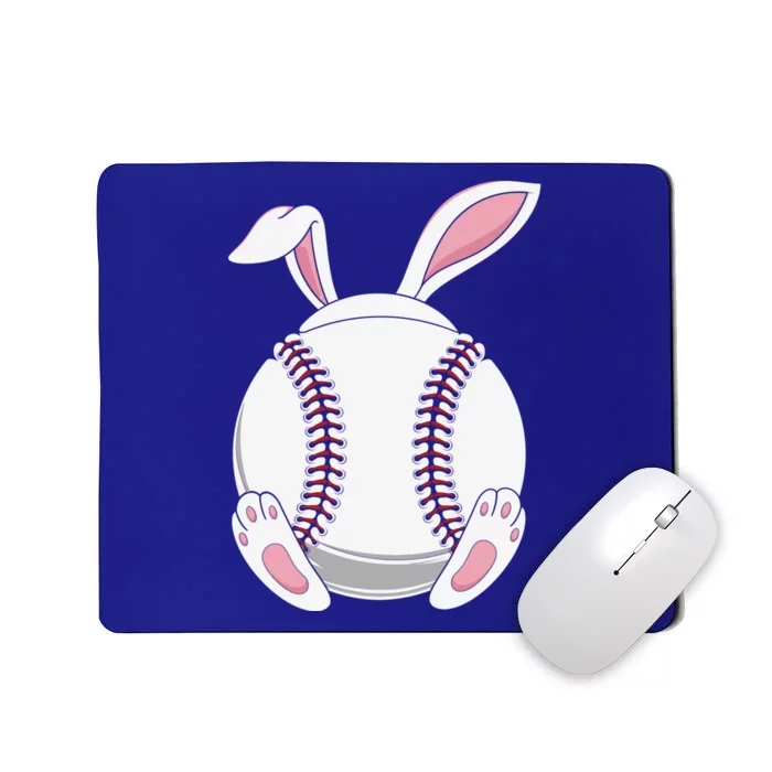 Easter Bunny Baseball Funny Gift Funny Easter Baseball Rabbit Ears Cute Gift Mousepad