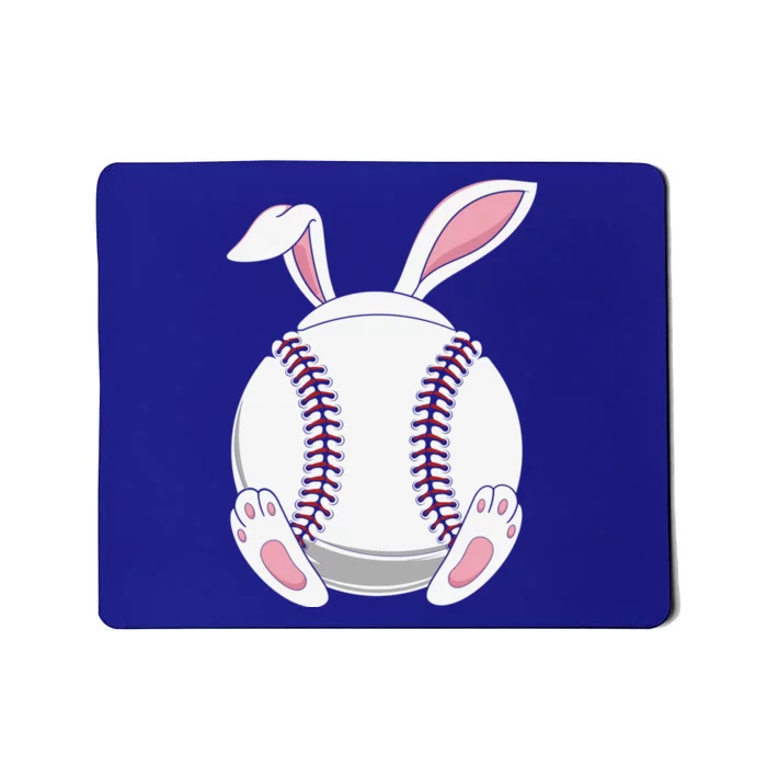 Easter Bunny Baseball Funny Gift Funny Easter Baseball Rabbit Ears Cute Gift Mousepad