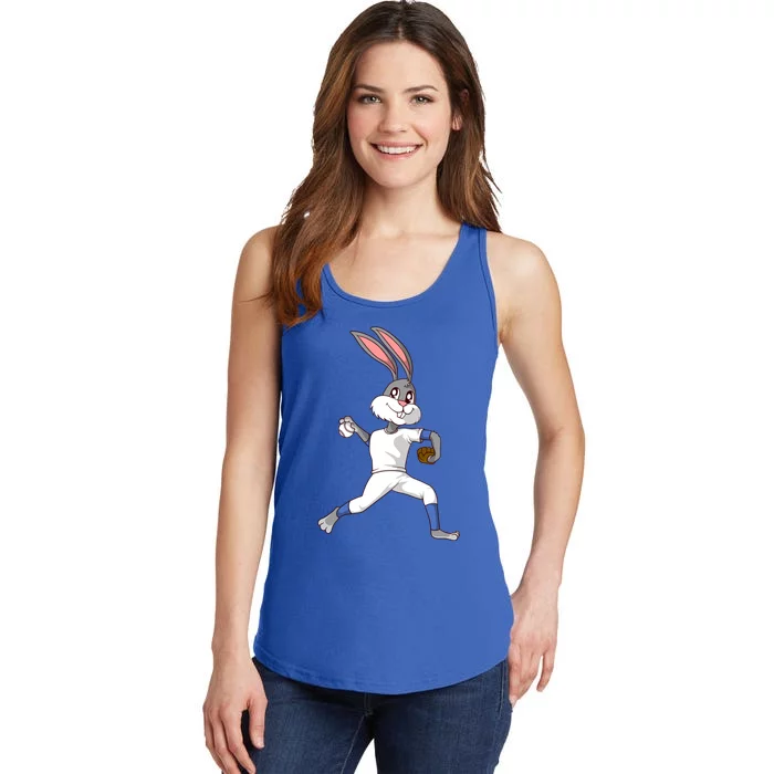 Easter Bunny Baseball Rabbit Pitcher Cute Gift Ladies Essential Tank