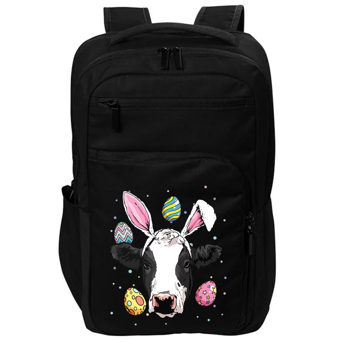 Easter Bunny Cow Funny Easter Cow Impact Tech Backpack